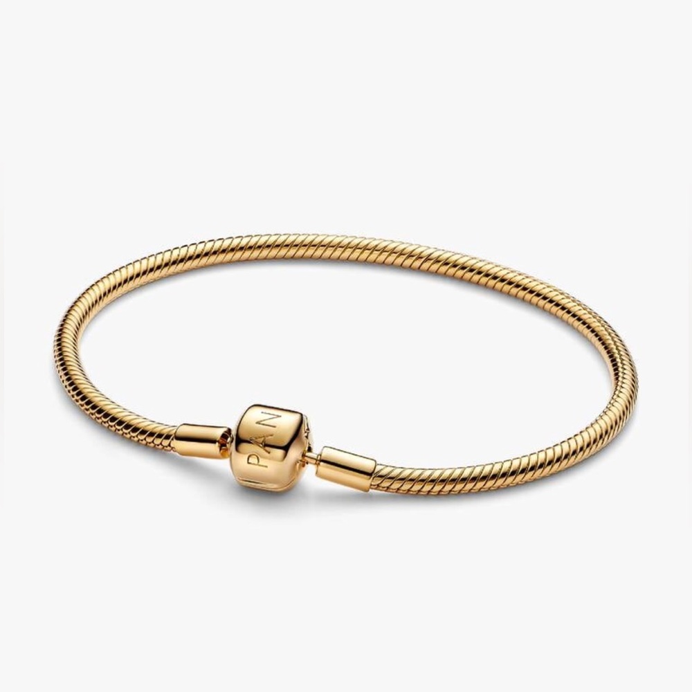 Pandora - Barrel Clasp Snake Chain Bracelet
14k Gold-plated unique metal blend